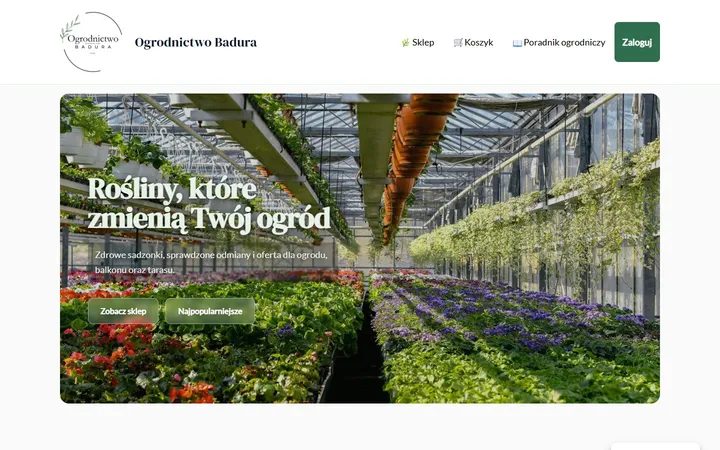 Ogrodnictwo Badura application interface
